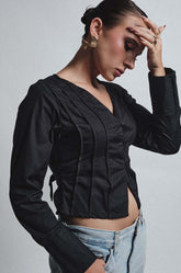 SEAM DETAILED TOP - BLACK
